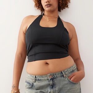ASOS Curve Black Halter Crop Tank Top